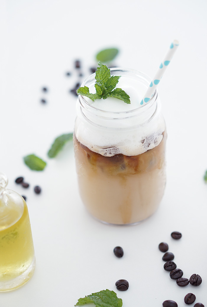 Iced Mint Coffee Eiskaffee mit selbstgemachtem Minzsirup 7