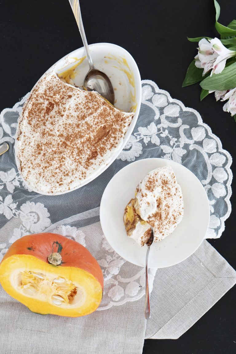 Leichtes Kuerbis Tiramisu mit Joghurt ohne Ei 1