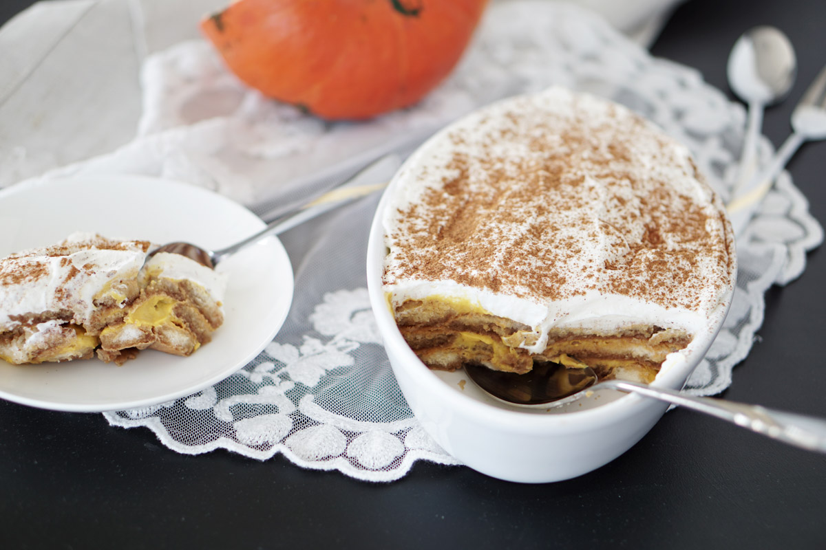 Leichtes Kuerbis Tiramisu mit Joghurt ohne Ei