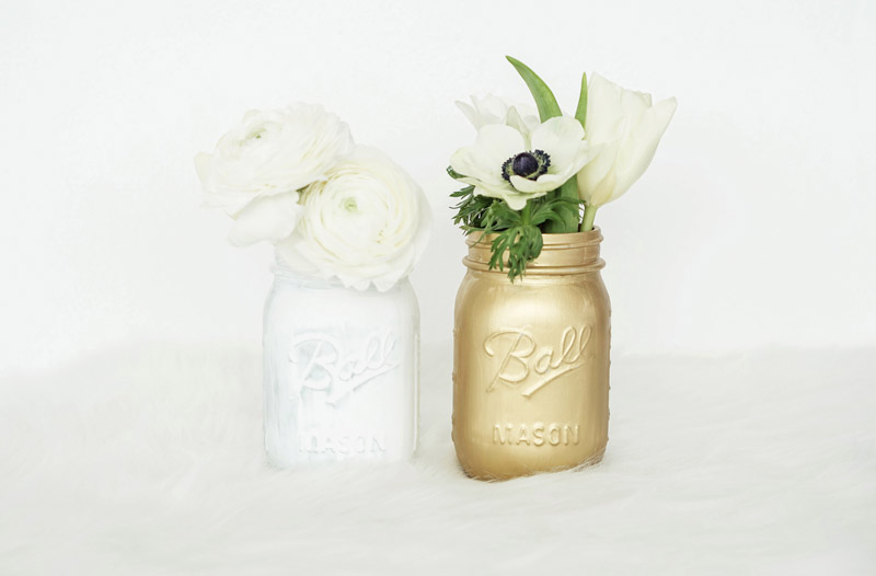 DIY Mason Jar Vasen selbstgemacht
