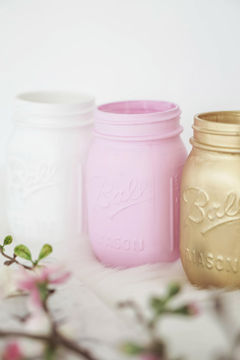 DIY Mason Jar Vasen selbstgemacht