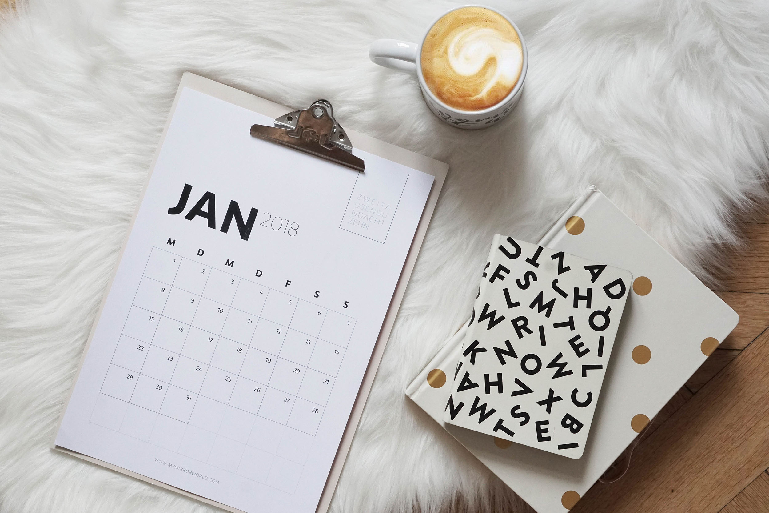 DIY Kalender 2018 zum Ausdrucken – free printable calendar 2018