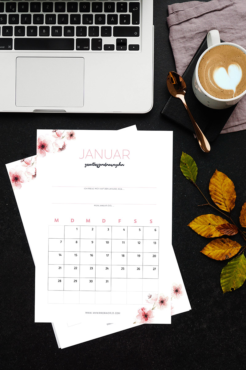 Kalender 2019 zum Ausdrucken und Ziele definieren und erreichen