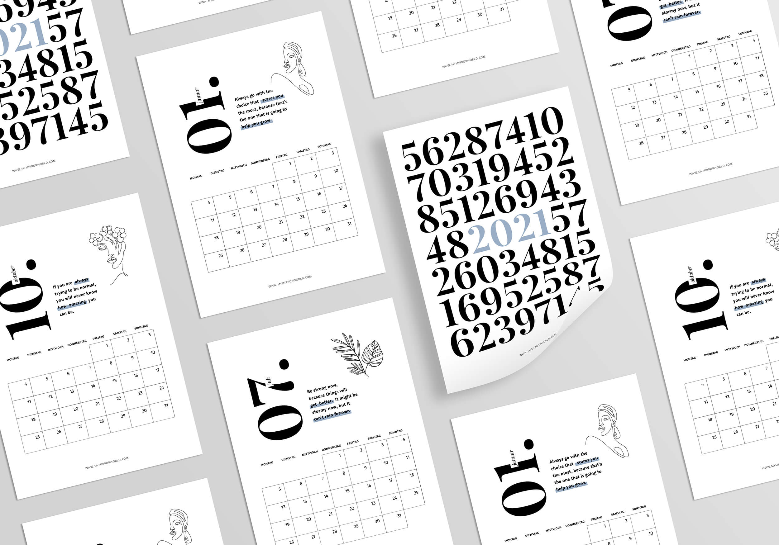 Kalender zum Ausdrucken Kalender 2021 Printable