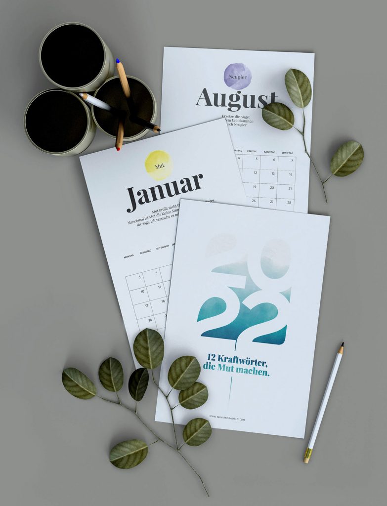 Gratis Kalender zum Ausdrucken für 2022